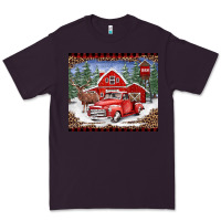 Plum Christmas farm reindeer and truck Premium Tee - BarkalooDesign