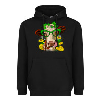 Black St. Patrick's Day cow Heavyweight Hoodie - OliviaCreatesArt
