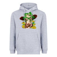 Heather Grey St. Patrick's Day cow Heavyweight Hoodie - OliviaCreatesArt