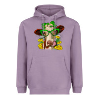 Lavender St. Patrick's Day cow Heavyweight Hoodie - OliviaCreatesArt