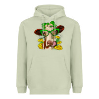 Matcha St. Patrick's Day cow Heavyweight Hoodie - OliviaCreatesArt