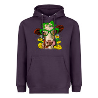 Plum St. Patrick's Day cow Heavyweight Hoodie - OliviaCreatesArt
