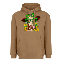 Toasted Coconut St. Patrick's Day cow Heavyweight Hoodie - OliviaCreatesArt