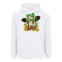 White St. Patrick's Day cow Heavyweight Hoodie - OliviaCreatesArt