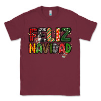 Burgundy feliz navidad Classic Tee - MaliasSmallBusiness