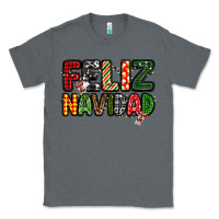 Charcoal Heather feliz navidad Classic Tee - MaliasSmallBusiness
