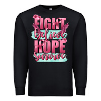 Black fight believe hope survive cancer awareness Premium Sweatshirt - FaDigitalArtStudio
