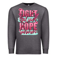 Charcoal Heather fight believe hope survive cancer awareness Premium Sweatshirt - FaDigitalArtStudio