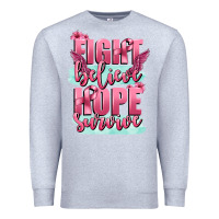Heather Grey fight believe hope survive cancer awareness Premium Sweatshirt - FaDigitalArtStudio