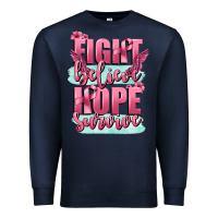 Navy fight believe hope survive cancer awareness Premium Sweatshirt - FaDigitalArtStudio