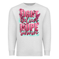 Oatmeal Heather fight believe hope survive cancer awareness Premium Sweatshirt - FaDigitalArtStudio
