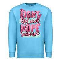 Ocean Blue fight believe hope survive cancer awareness Premium Sweatshirt - FaDigitalArtStudio