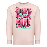 Pale Pink fight believe hope survive cancer awareness Premium Sweatshirt - FaDigitalArtStudio