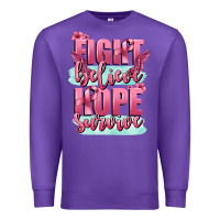 Purple fight believe hope survive cancer awareness Premium Sweatshirt - FaDigitalArtStudio