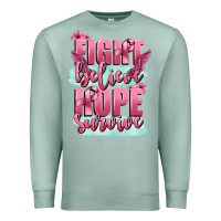 Seafoam fight believe hope survive cancer awareness Premium Sweatshirt - FaDigitalArtStudio