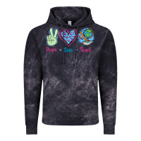 Cloud Black Peace Love Teach Vintage Hoodie - Jasminsmagicworld