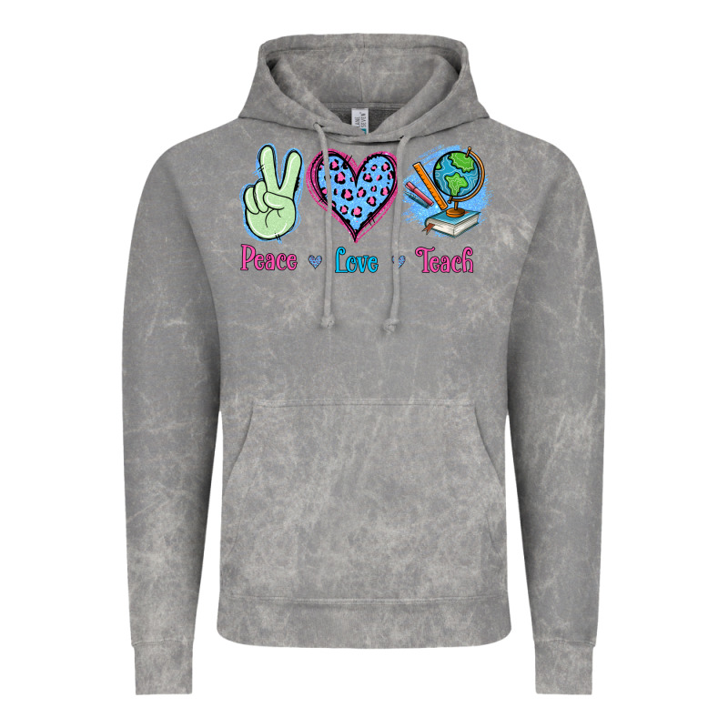 Peace Love Teach Vintage Hoodie by Jasminsmagicworld | Teevron