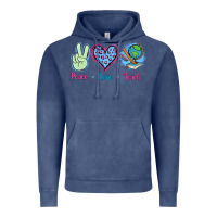 Vintage Denim Peace Love Teach Vintage Hoodie - Jasminsmagicworld