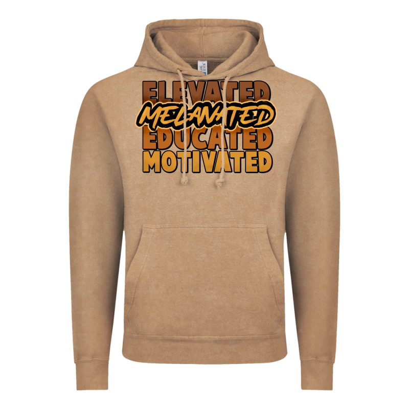 Elevated Melanated Educated Motivated Vintage Hoodie by NancyCooperArtShop | Teevron