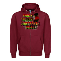 Burgundy thick thighs juneteenth vibes cowgirl Zipper Hoodie - CowGirlArtShop