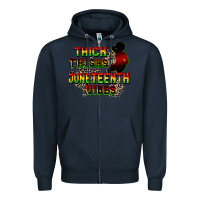 Navy thick thighs juneteenth vibes cowgirl Zipper Hoodie - CowGirlArtShop