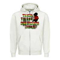 Oatmeal Heather thick thighs juneteenth vibes cowgirl Zipper Hoodie - CowGirlArtShop