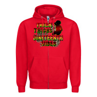 Red thick thighs juneteenth vibes cowgirl Zipper Hoodie - CowGirlArtShop