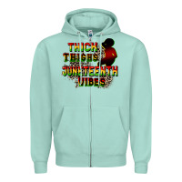 Seafoam thick thighs juneteenth vibes cowgirl Zipper Hoodie - CowGirlArtShop