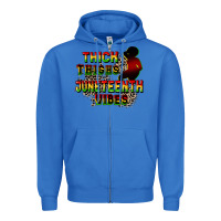 True Royal thick thighs juneteenth vibes cowgirl Zipper Hoodie - CowGirlArtShop