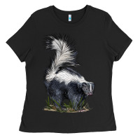 Black skunk Ladies Tee - LillyAllenDesigns