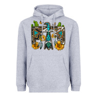 Heather Grey western free bird Heavyweight Hoodie - OliviaCreatesArt