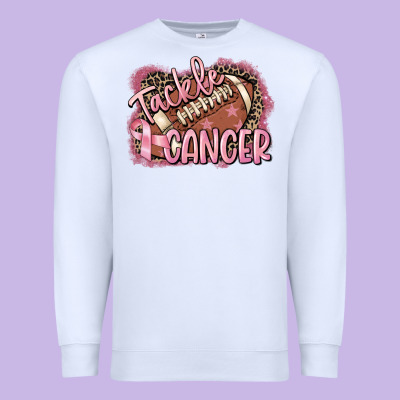 Tackle Cancer Football Premium Sweatshirt Designed By Fadigitalartstudio