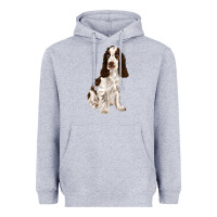 Heather Grey english cocker spaniel Heavyweight Hoodie - FaDigitalArtStudio