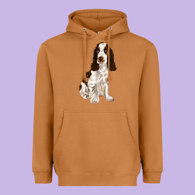 English Cocker Spaniel Heavyweight Hoodie Designed By Fadigitalartstudio