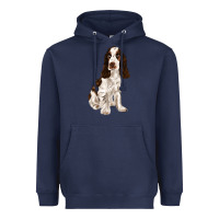 Navy english cocker spaniel Heavyweight Hoodie - FaDigitalArtStudio