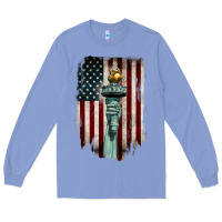 Colony Blue statue of liberty torch Long Sleeve Tee - BarkalooDesign