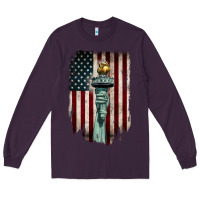 Plum statue of liberty torch Long Sleeve Tee - BarkalooDesign