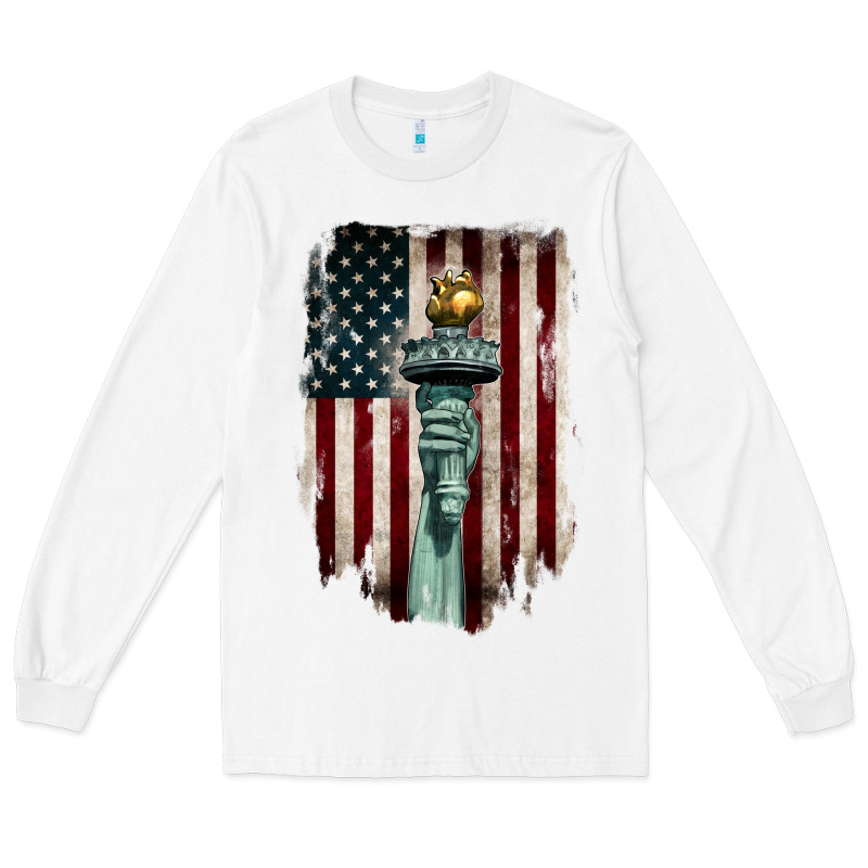 Statue Of Liberty Torch Long Sleeve Tee by BarkalooDesign | Teevron