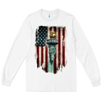 White statue of liberty torch Long Sleeve Tee - BarkalooDesign