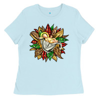 Baby Blue christmas baby jesus sunflower Ladies Tee - Jasminsmagicworld