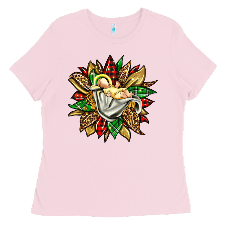 Christmas Baby Jesus Sunflower Ladies Tee by Jasminsmagicworld | Teevron