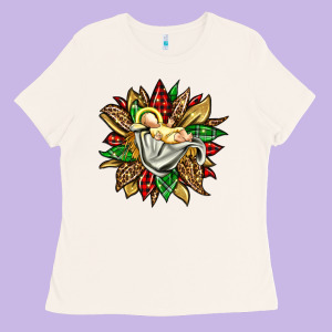 Christmas Baby Jesus Sunflower Ladies Tee Designed By Jasminsmagicworld