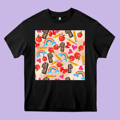Back To School Seamless Pattern 1 (3600x3600) Heavy Core Tee Designed By Adodesignshop