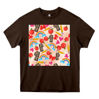 Chocolate Brown back to school seamless pattern 1 (3600x3600) Heavy Core Tee - AdoDesignShop