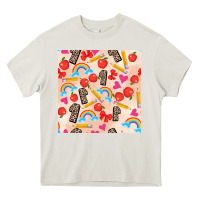 Cream back to school seamless pattern 1 (3600x3600) Heavy Core Tee - AdoDesignShop