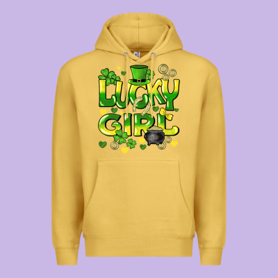 Lucky Girl St. Patricks Day Premium Hoodie Designed By Howdyjamesfarm