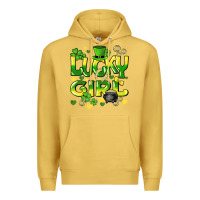 Antique Gold lucky girl st. patricks day Premium Hoodie - HowdyJamesFarm