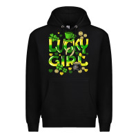 Black lucky girl st. patricks day Premium Hoodie - HowdyJamesFarm