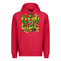 Cardinal lucky girl st. patricks day Premium Hoodie - HowdyJamesFarm