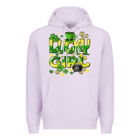 Lilac lucky girl st. patricks day Premium Hoodie - HowdyJamesFarm